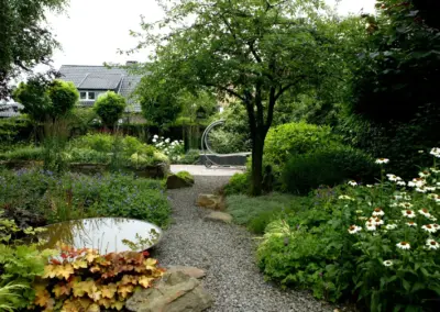 Stadtgarten mit Struktur und Bepflanzung in Düsseldorf